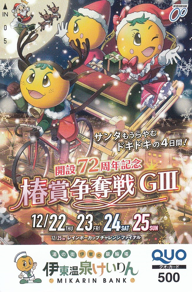 『開設72周年記念と施設整備等協賛競輪』セットの激レアクオカード1